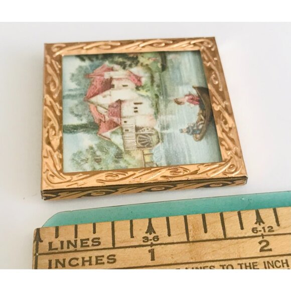 Antique Erhard Sohne Gilt Ormolu Dollhouse Miniature Frame 1900 Germany 2" Metal - Picture 8 of 8